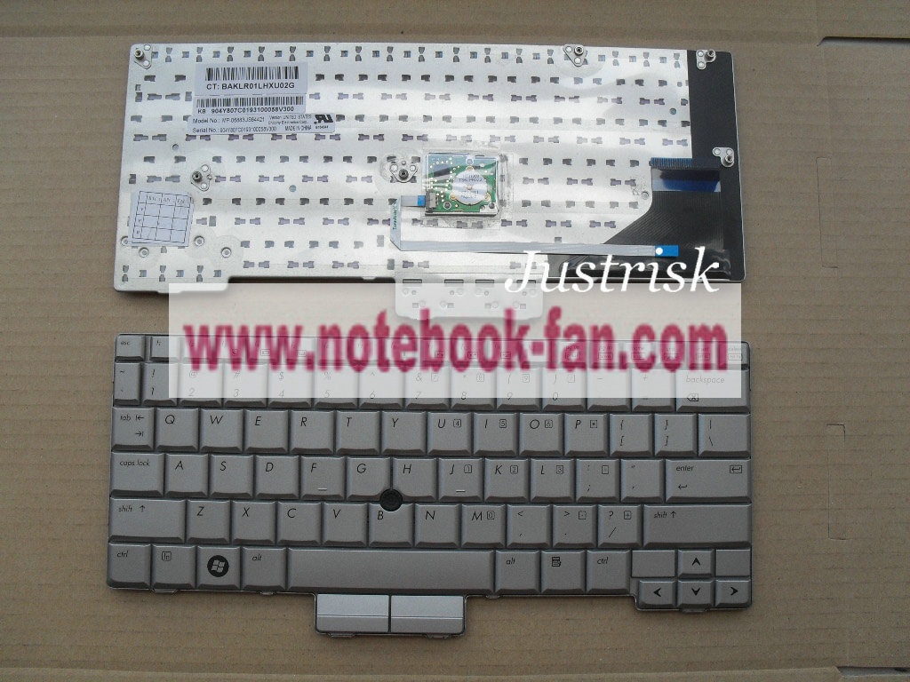 New HP COMPAQ 2710 2710p US Silver keyboard with point - Click Image to Close